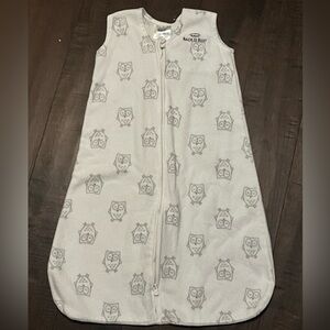 Halo White and Gray Owl Sleep Sack Swaddle Fleece Small S 0-6 Months